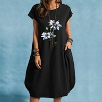 Žene Haljine Ležerne haljine kratkih rukava plus veličina cvjetna ispis Duljina koljena Duljina koljena