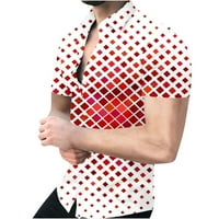 Geometrijska majica Amidoa Muška 3D negirajući redovni ispisani reženi majica kratkih rukava Modna casual majica na plaži Top bluza Beach Essentials za odmor
