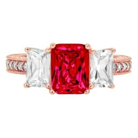 3,61ct smaragdni rez simulirani turmalinski 18K ružičasto zlatni godišnjica Angažman kamena prstena