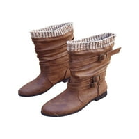 Kesitin Womens Comfort Slouch srednje telefne čizme Pješačke modne zimske cipele Ležerne prilike na