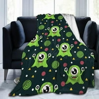 Bacanje pokrivača zelenog monstruma Super mekani mikro runo krevet baca pokrivač plišani lagani ukrasni