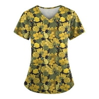 Ženski ljetni vrhovi ženske majice Personalizirani slatki tisak kratkih rukava V-izrez Top radne uniforme