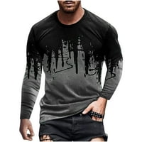 Muške mišićne majice 70s majica okrugli vrat 3D digitalni print pulover fitness sport dugih rukava bluza