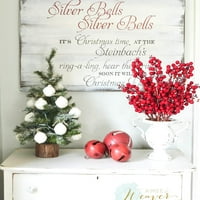 Umjetno Crveno bobica stabljike Holly Božićne bobice za festival odmor i kućni dekor, Burgundija Berry