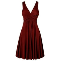 HOMenesgenics Ljetne haljine za žene plus veličine cijevi vrhunske modne modne V-izrez Retro rezana