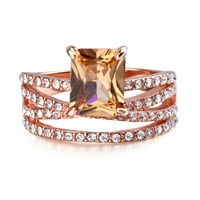 Nakit za žene Prstenje Jednostavni temperament Dijamant Geometrijski kvadrat ružičasti zlatni prsten