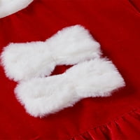 Elfinbe Baby Girging Božićna vunena ovratnica A-line haljina krzno šal i hat outfit odijelo, 2-5t