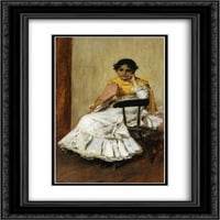 William Merritt Chase Matted Black Ornate uramljena umjetnost Ispis 'španska djevojka'