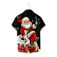 Aufmer Plus Veličina Clearans kratki rukav bluza za oblikovanje bluza MENS Tops muški božićni štampi