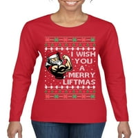 Divlji Bobby Želim vam veseli dizalo Smiješno je SANTA CLAUS teretana dizanje ružnog božićnog džempera
