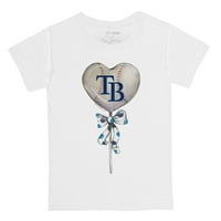 Toddler Tiny Turpap White Tampa Bay Rays Heart LOLLY majica
