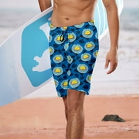 Kilgque Muška brzog suha dlana serija serije plivanja, cvjetni print kratke hlače za plažu casual odraslih