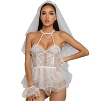 Hesxuno žene seksi vidjeti preko neto pređe Bijele bridalne haljine pidžamas noćni set