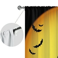 Glookwis Halloween Prozor za zavjese za zavjese Džep šipka Luksuzna kratka ploča Dekor Moderna Valance