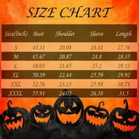 Yubatuo Womens Halloween Graphic Dukseri s dugim rukavima Crewneck kostimi crni 2xl