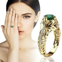 Nakit zeleni circon ring zlatni vjenčani nakit prsten modni rivestone nakit