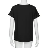 Žene Ljeto vrhovi ženska labava moda jedno rame bluze s kratkim rukavima tuničke majice crne s