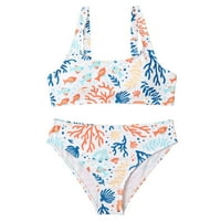 Djevojke kupaći kostim kupaćim kostima Sport Ribl High Struk Bikini set kupaći kostim Ljeto plaža Rash