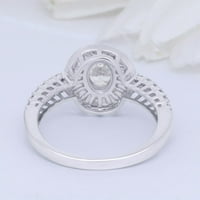 4CT Ovalna rezana laboratorija kreirana je dijamant 14k bijeli zlatni halo prsten za ženske poklone angažman