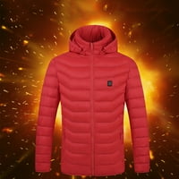 Grijana jakna za grijanje za muškarce za muškarce, žene USB električni topliji kaput crveni l