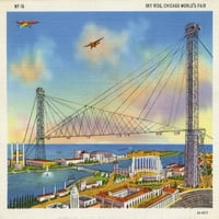 Chicago World Sajam - Sky Ride Poster Print Mary Evans Grenville Collins Collection