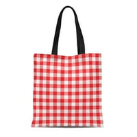Platno torba crvena gingham uzorak bijeli stol apstraktno doručak provjereno kariranoj trajnu torba