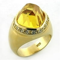 LOA - Zlatni sterling srebrni prsten sa AAA razredom CZ u citrinu