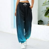 Njshnmn -Hop hlače za nogavice podstavljene casual pantalone žene jogger, plavi, xl