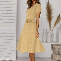 MAFYTYTPR Ljetne haljine za žene Plus veličine čišćenja modne žene Ljeto V-izrez zavoja za zavoj do