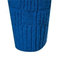 KPOPLK Muški pulover s dugim rukavima Krewneck Pleteni džemper meki rebra pletene termalne osnovne vrhove plave, l