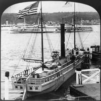 Steamboats, C1909. Nthe 'clermont' i albany dnevni linijski parni parni trajekt za vrijeme Hudsona