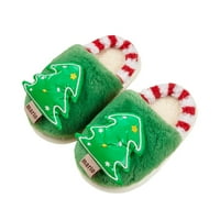 Dječje zimske papuče Božićno drvce Fluffy Topli plišani papuče Ne klizane kuće cipele za mališane na