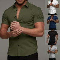 Muška majica kratkih rukava Formalno Slim Fit Revel ljeto od punog gumba