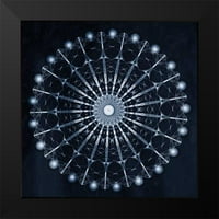 Siva, jace crna modernog uokvirenog muzeja Art Print pod nazivom - Kružni shibori