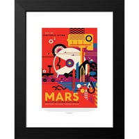 Crni moderni uokvireni muzej umjetnički print pod nazivom - Mars