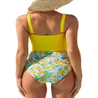 Voguele Women kupaći odijelo čipke up kupaće kostime cvjetno tiskovina rastezljivo jedno kupaći kostim