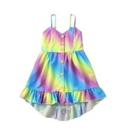 TODDLER Baby Girls Rainbow haljina Princess bez rukava Halter Beach Tutu tutu - ljetna ušteda
