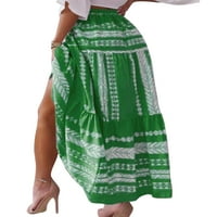 Paille žene A-line vintage duge suknje nagnute boemske suknje visoke struk Havajska suknja