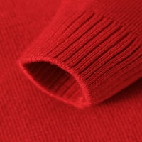Avamo Girls Callue Crew džemper za vrat Topli labavi pulover Dugi rukav igrač pletene džempere crveno