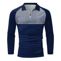 FVWitlyh Muška majica na dugme Muški polovici Vintage Striped Lagane pletenje Golf majice