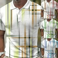 Muški ležerne pruge Staklene majice s kratkim rukavima The Moucle Majica Haljina Tee Khaki 2xl