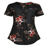 Ženski cvjetni print kratkih rukava i nepravilne bluze za majice