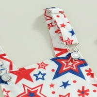 Sunost 4. jula Djevojka djevojačka dječaka odjeća mališani američki zastava Kombinezoni bib trake za