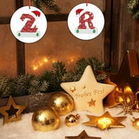 Ukrasi božićnog slova Drveni ukrasi za božićne stablo Pismo viseći privjesci ukrasi za Xmas Dekoracije stabla