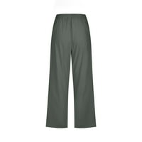 Crijani pamučne hlače za ženske leptirske vučne hlače elastične posteljine hlače ravne hlače sa širokim