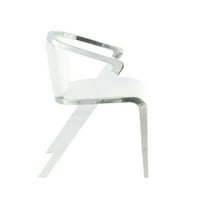 Somettna moderna stolica za ruke sa čeličnim i čvrstim akrilnim okvirom, set 2