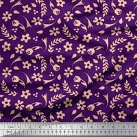 Soimoi ljubičasta pol georgette tkanina za brtvu od tkanine i periwinkle cvjetno ispis tkanine sa širokim dvorištem