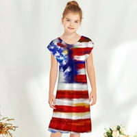 Djevojke dječje 4. jula Haljina američka zastava Sunduss Patriotske haljine Dan nezavisnosti Outfit