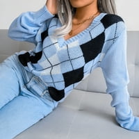 Ženski džemper za ležerne blokiranje boje dugi pulover za nošenje na otvorenom