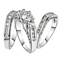 Ženski prstenovi pjenušava dijamantski set cirkonije prsten za prsten zrkonijski prsten za angažman